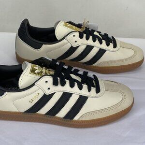 adidas Women’s Samba OG Leather Sneakers – Cream, Size 8